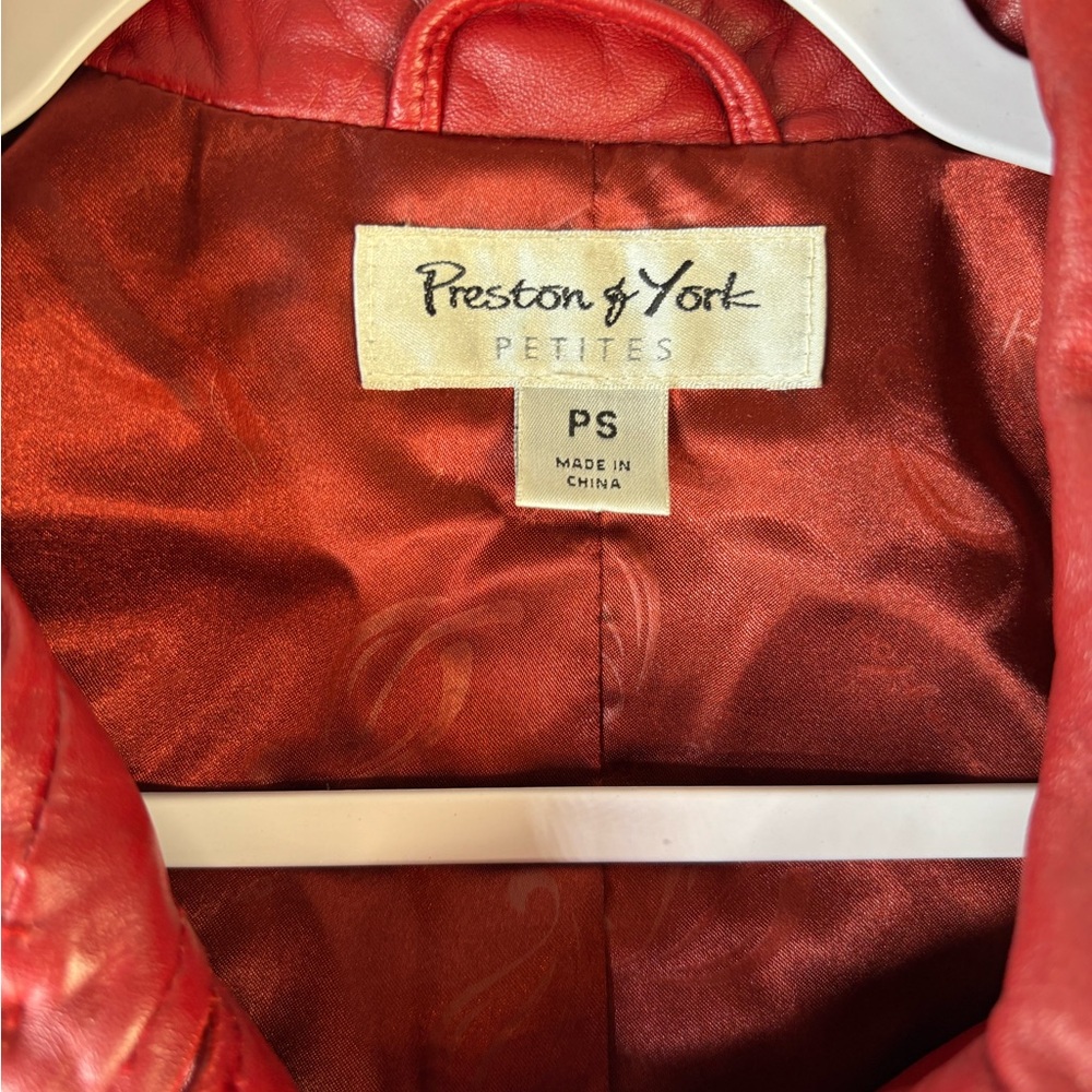 Preston & York Vintage Red Lambskin Button Jacket - Picture 2 of 10